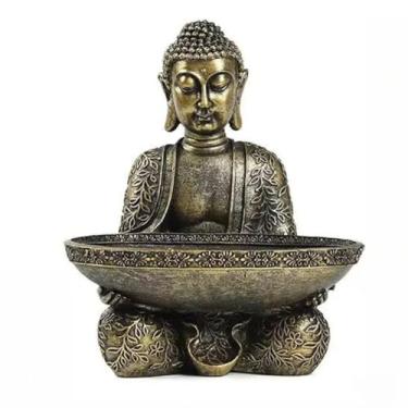 Imagem de FENNYYAR Ornamento de estátua de Buda estilo chinês doméstico, 22 cm 22 cm, decoração Feng Shui para sala de estar
