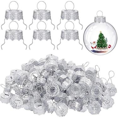 Imagem de 50 peças de tampas de cabides de metal dourado, decorações de árvore de Natal faça você mesmo, enfeites de bola de alumínio para decoração de casa