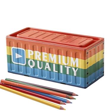 Imagem de Caixa de Ferramentas Metálica - Ferro Portátil Multifuncional Antiferrugem Decoração de Escritório | Caixas de Armazenamento com Tampa,Para Rapazes Raparigas Jovens Adolescente Viagem Casa Quarto