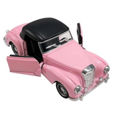Imagem de Carrinho de Brinquedo Colecionável Mercedes-Benz 300s Miniatura Clássica em Metal com Fricção (Puxa e Solta) Ideal para Colecionadores & Presentes Rosa