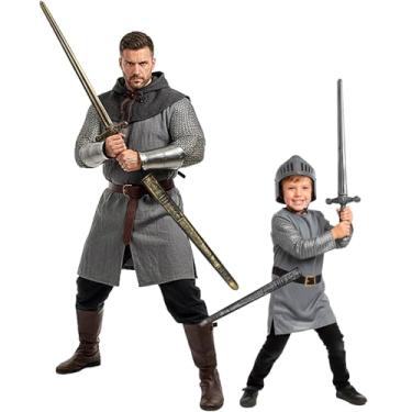 Imagem de Espada de Brinquedo pra Fantasia Medieval Infantil Rei Gladiador Romano Samurai Ninja Dourada ou Prata Grande 66cm (Dourado)