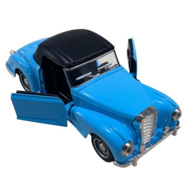 Imagem de Carrinho de Brinquedo Colecionável Mercedes-Benz 300s Miniatura Clássica em Metal com Fricção (Puxa e Solta) Ideal para Colecionadores & Presentes Azul