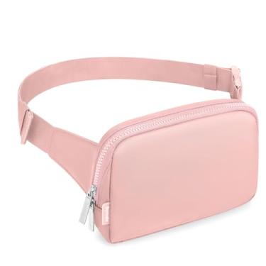 Imagem de Bomvabe Bolsa de cinto 2L Everywhere para mulheres e homens, pochete grande com alça ajustável de 140 cm, bolsa de cintura com vários bolsos, bolsa transversal resistente à água para viagens, academia