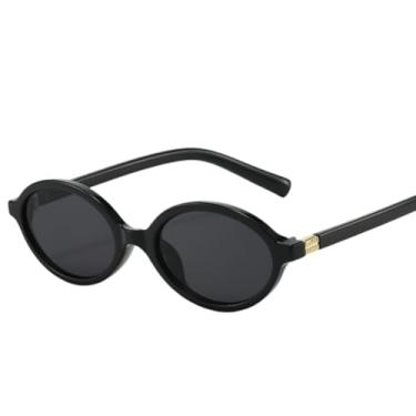 Imagem de Óculos De Sol Oval Miu 2026 Acetato Espelhado Uv (Preto)
