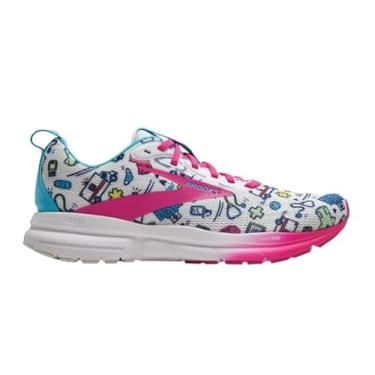 Imagem de Brooks Tênis de corrida feminino Trace 4 Neutral, Branco/fúcsia/azul, 42