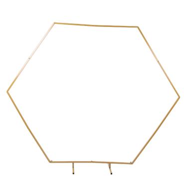 Imagem de Zerodis de Casamento, Formato de Polígono Reutilizável de 6,56 Pés, Mandril de Cenário de Metal, Grande Capacidade de Rolamento, Resistente, Montagem Rápida, Suporte de de Balão para