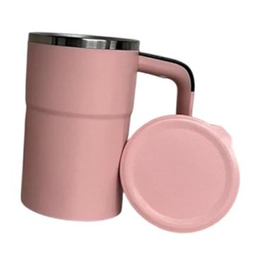Imagem de Generic Caneca de café com misturador automático, feita em aço inoxidável, multifuncional, ideal para chocolate quente, café, academia e viagens, Rosa