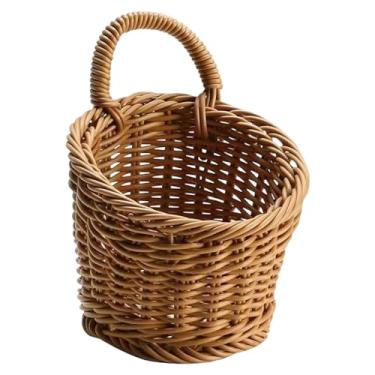 Imagem de IEUDNS Cesto de parede trançado, organizador multiuso que economiza espaço, ideal para frutas, revistas, cebolas, toalhas e brinquedos, S