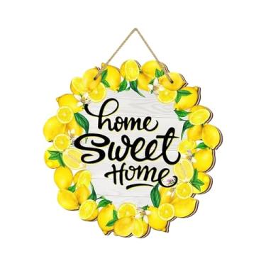 Imagem de Generic Placa decorativa redonda de madeira leve para porta de entrada, ideal para janelas, pátios, jardins e áreas externas.