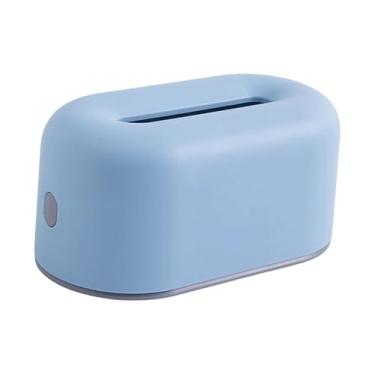 Imagem de Ｂｅｓｇａ Organizador de lenços de papel retangular decorativo, dispensador de lenços para sala de estar, banheiro, hotel, escritório, Azul