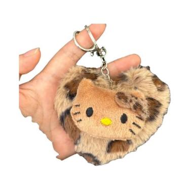 Imagem de Chaveiro De Pelúcia Com Estampa De Leopardo, Boneco De Gato Fofo, Deco