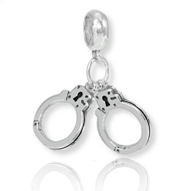 Imagem de Berloque Pingente Par Algemas Policial Em Prata Envelhecida - Lojas La