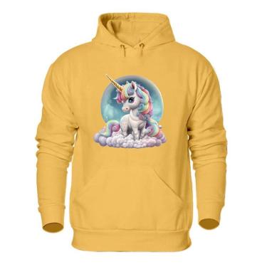 Imagem de Blusa de Frio Abrigo Moletom Quentinho Plus Size Feminino Estampa Unicornio Confortavel Macia-Feminino
