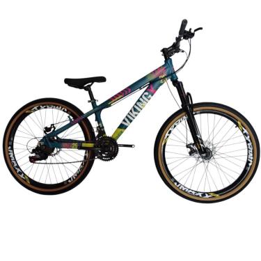 Imagem de Bicicleta 26 VikingX T25 24v Freio Mecanico Comum Pneu Aro 26 Balão Faixa Amarela-Unissex