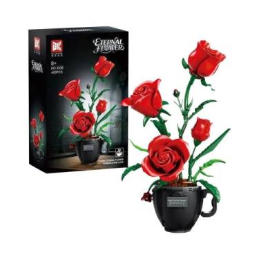 Imagem de Bouquet De Plantas Em Vaso Daisy Rose Blocos De Montar 496PCS Brinqued