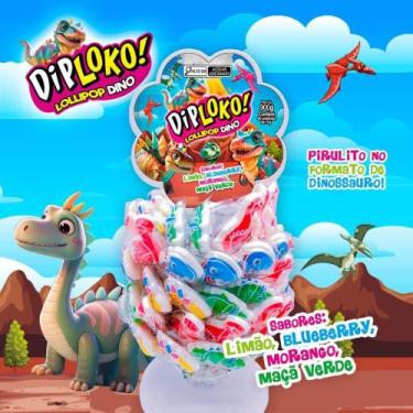 Imagem de Doce DIP Loko Lollipop Dino Display com 60 Unidades