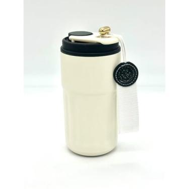 Imagem de Copo térmico inteligente de 450ml Xícara de café em aço inoxidável 316 que acompanha copo isol amento(1pç,bege preto)