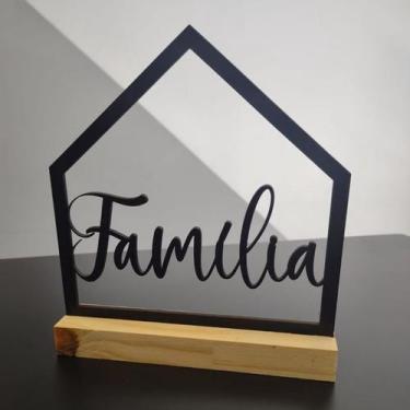 Imagem de Placa Decorativa MDF base Madeira Enfeite Amor Gratidão Família Coraçã