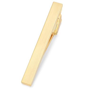 Imagem de HONEY BEAR Barra de prendedor de gravata masculina de 5,4 cm para presente de casamento de negócios de tamanho normal, 5,4 cm, Ouro escovado 5,4 cm, 5.4cm