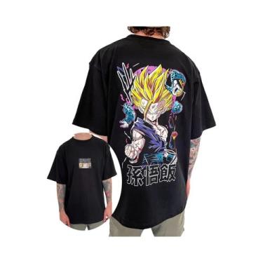 Imagem de Camiseta Unissex Oversized Retrô Dragon Ball Com Estampa De Son Goku E