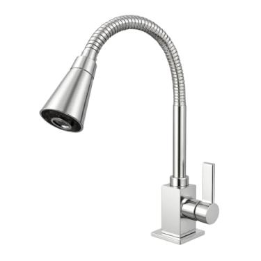 Imagem de SOFTINOX Torneira Gourmet Cone para Cozinha – Bancada, Metal Cromado, 2 Jatos, 1/4 de Volta, Bico Arejador e Alta Durabilidade