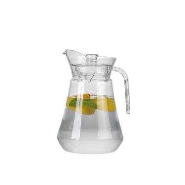 Imagem de 1 jarro de água de plástico para servir bebidas 33/50/1,899 g, chaleira de chá para suco, leite, bebidas frias/quentes jarra de água doméstica para escritório (grande)