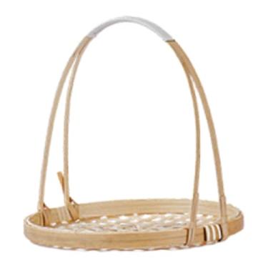 Imagem de Generic Bandeja expositora de alimentos em bambu trançado, versátil, ideal para guardar presentes e servir comidas em festas, 1 Camada de Fundo Plano