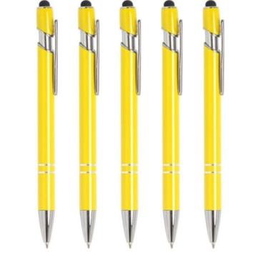 Imagem de Kit 5 Canetas Metálicas Touch Esferográfica 2 Em 1- Elegânte