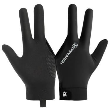 Imagem de Dioche Luvas Profissionais para Jogadores de Sinuca Luvas Confortáveis ​​de Bilhar Esportivas de Sinuca Com 3 Dedos Leves e Antiderrapantes para, Tênis de Mesa de (Preta)