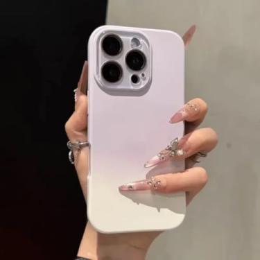 Imagem de HCPIHF Capa de celular de silicone líquido com efeito degradê para iPhone 17, macia e resistente a impactos (para o modelo 17/logotipo D).