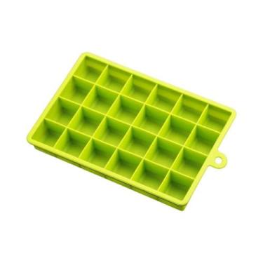 Imagem de Forma De Gelo De Silicone Com 24 Cavidades Quadradas E Tampa, Molde Pa