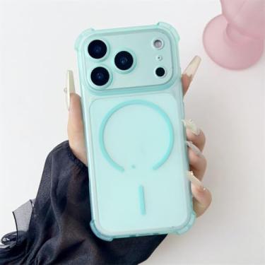 Imagem de Capa protetora transparente fosca para iPhone 17 16 15 14 13 12 Pro Max Air Plus com lente em TPU macio (para iPhone 15 Plus/Verde)