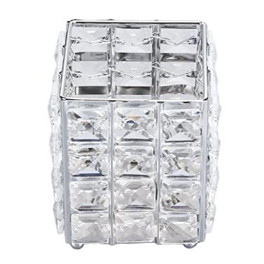 Imagem de Caixa de armazenamento de cristal estilo europeu, joias de cristal, caixa de berloque, brincos quadrados, organizador de anéis para presentear, decoração de casa (Prata)