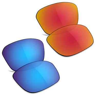 Imagem de TRUSHELL Lentes de reposição polarizadas para óculos de sol Oakley Split Shot OO9416 - vermelho vermelho + azul oceano
