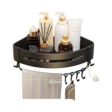 Imagem de Organizador De Prateleira De Banheiro Montado Na Parede Sem Furos, Sup