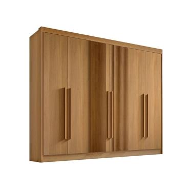 Imagem de Guarda Roupa Casal 6 Portas Athos Ripado D`Doro Cinamomo