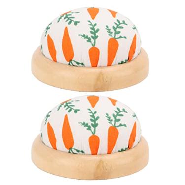 Imagem de Almofada de alfinete de costura, base de madeira, portátil, leve, design de padrão fofo, almofada para costura, acolchoado, artesanato, conjunto de 2 peças