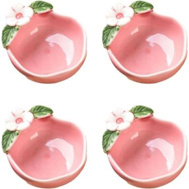 Imagem de Conjunto de tigelas de cerâmica para sobremesa, tigelas de imersão de cerâmica, prato de molho de soja de sushi de flor de ameixa, pratos de molho de esmalte rachado de gelo, pratos de molho para