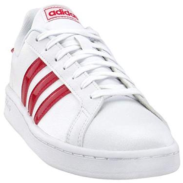 Imagem de adidas Tênis Grand Court Feminino, Branco/rosa ativo/granito claro, 7.5