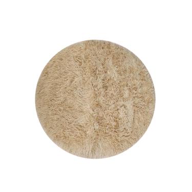 Imagem de Tapete Redondo Bege Felpudo Leve Antiderrapante 120cm