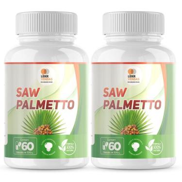 Imagem de Saw Palmetto 500mg 60 Capsulas - 2 Potes Saúde Da Próstata E Cabelos Fortes!