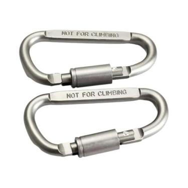 Imagem de Mosquetão De Escalada Em D De 8CM Com Trava, Engate Rápido, Gancho De 