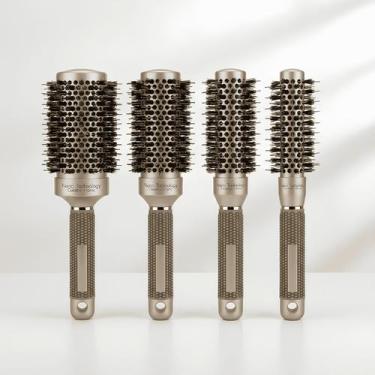 Imagem de Kit 4 Escovas Profissionais Térmicas Cerâmica Nano Technology Dourada 