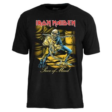 Imagem de Camiseta Stamp de Banda Iron Maiden em Algodão Manga Curta Gola Redonda Oficial-Unissex