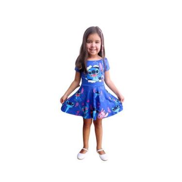 Imagem de Vestido Infantil Fantasia Stitch Envio Imediato - Bela Elena, 4, Azul