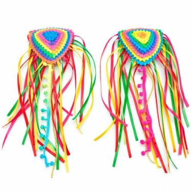 Imagem de Ombreira Colorida com Fitinhas Fantasia Carnaval - Studio Das Festas