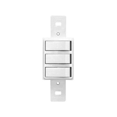 Imagem de Interruptor Simples sem Placa 10A 3 Teclas Branco Blanc Fame