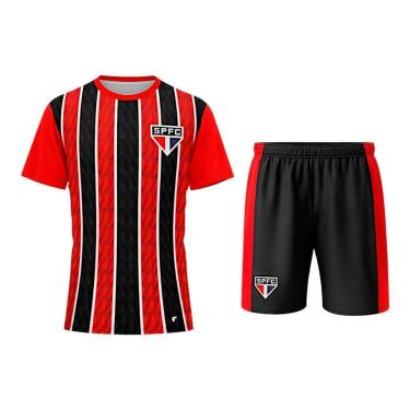 Imagem de Kit Camisa e Calção Braziline Mini Craque São Paulo Infantil-Unissex