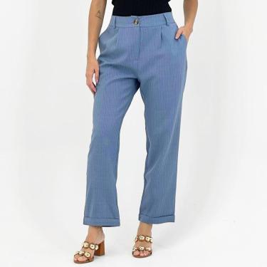 Imagem de Calça Lamech Reta Risca de Giz em Tecido Feminino-Feminino