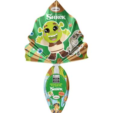 Imagem de Ovo de Páscoa TOPCAU Infantil Chocolate ao Leite 80g Shrek 1 Tatuagem Sortida de Brinde